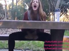 Young girl has outdoor orgasm and anal squirt in Volume 2